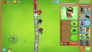 playing balloons td6 but the map is a straight line