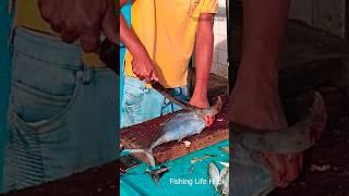 WOW!! Yellowfin Tuna Cutting in the Village Fish Market | Traditional Seafood Preparation #tuna