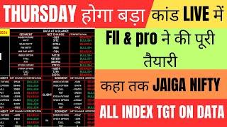 FII Future And Option data Analysis For Thursday | Pro And Dii Data | Nifty Prediction For Thursday