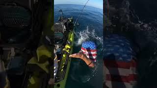 saving dinner! Links in bio to epic and raw saltwater stories!!#fishing #fishing #kayakfishing