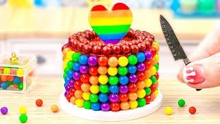 Miniature Cake Decorating ideas with Chocolate  How to Chocolate Rainbow Cake Colorful Decorating