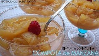 COMPOTA de  MANZANA casera  (4 ingredientes y en 30 minutos)