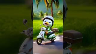 Cute little duck driving Activa  scooter! ️ #littleduck #cuteduck #cute