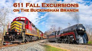 Norfolk & Western 611 Steam-Powered Fall Excursions on the Buckingham Branch