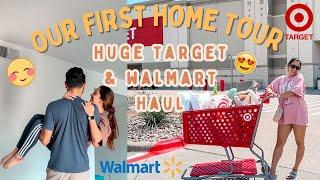  First HOME TOUR | Huge TARGET & WALMART Shopping Haul | Adulting Hard as a NEWLYWED ‍