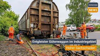 FULDA: Entgleister Güterwaggon im Industriegebiet wird wieder "aufgegleist" - Hoher Sachschaden