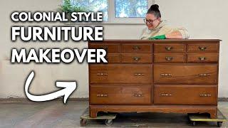 Reviving a Curbside Dresser with Stain & Paint – Colonial Style Reimagined!