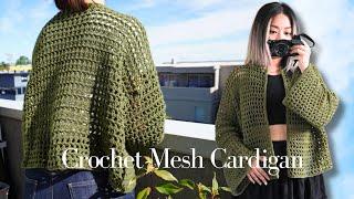 Easy Crochet Mesh Cardigan