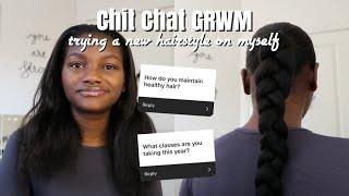 CHIT CHAT GRWM | trying a new hairstyle on myself ft. Dossier