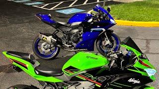 Yamaha R9 First EVER Full Arrow Titanium competition evo exhaust First Start!!