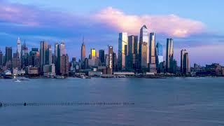 New York City skyline time lapse from Weehawken, NJ.