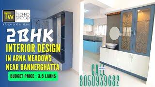 2BHK Interior Design done by Technowood interiors | For More Details contact us 8050939782