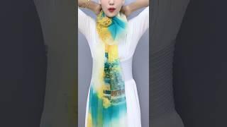 Tie tips Tie a Silk scarf 小窍门，丝巾系法 #silkscarf #beauty #shortvideo #scarf