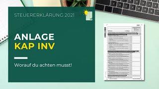 Anlage KAP INV ausfüllen | Steuererklärung 2021