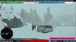 SNOW STORM SLAMS CALIFORNIA MOUNTAINS (12/14/24) - (Live Storm Chase Archive)