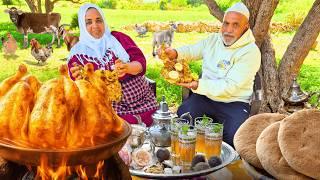  Grilling Traditional Moroccan Chicken in the Mountains | Chiadmia Horra