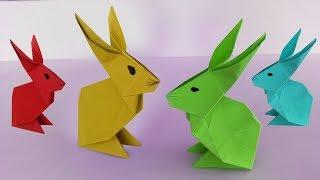 Hase aus Papier falten Origami + Rabbit paper fold