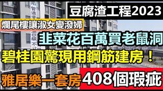 收房第二年柱子全部斷裂成危房，100萬的房子，含淚賺95萬|碧桂園驚現用鋼筋建房！|韭菜花百萬買老鼠洞，淑女當場秒變惡婦|#房子質量#房子#房子驗收#豆腐渣#碧桂園質量#雅居樂質量