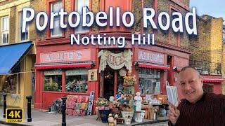 Notting Hill and Portobello Road Walking Tour | 4K