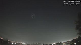 Timelapse Mexico City CDMX - Meteorito o Bólido (vel. real y a 1/5) 8-NOV-24 03:12 hrs. PONIENTE