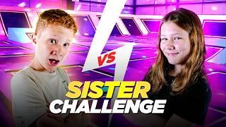 Sister Challenge At A Trampoline Park 