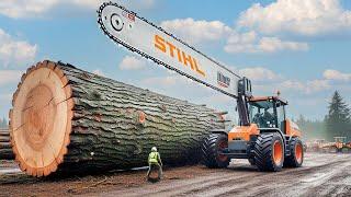 Extreme Dangerous Fastest Big Chainsaw Cutting Tree Machines | Monster Stump Removal Excavator #17