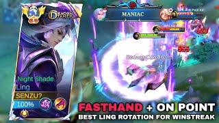 MANIAC‼️LING FASTHAND + ON POINT DESTROYS ENEMY - Top Global LING GAMEPLAY MOBILE LEGENDS