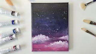 유화로 밤하늘그리기 | Color ASMR |  Painting the night sky in oils