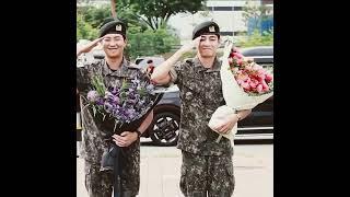 Bts v and rm discharge from military #trend #kpop #tae #bts #btsarmy #kimtaehyung #kimnamjoon #rm #v