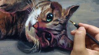 ねこを描く Painting a pretty cat