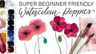 Super Beginner Watercolour Poppy! (Perfect For Kids Too!)