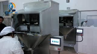 Semi automatic detergent powder packing filling machine with 2 hoppers