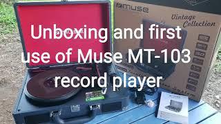 Muse MT-103 record player unboxing and first use.