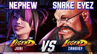 SF6 ▰ NEPHEW (Juri) vs SNAKE EYEZ (Zangief) ▰ High Level Gameplay