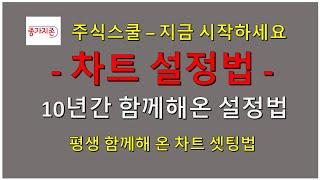 [주식]차트설정법 / 종가지존 10년간 함께해온 차트설정 / 동일관점을 확립하고자하신다면 반드시 셋팅~