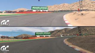 Gran Turismo 7 vs Gran Turismo Sport | Willow Springs Raceway (Big Willow) Early Comparison