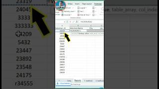 vlookup formula for multiple cell| #vlookup formula #youtubeshorts #formulaexcel #excel