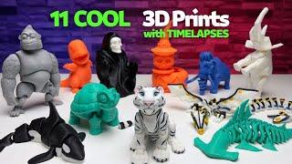 Mind-Blowing Timelapses: 11 COOL 3D Printed Articulated Animals - Bambu Lab A1, Creality K1, S1 Plus