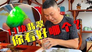 翡翠日记，11个翡翠原石，能切涨几个？