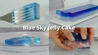 Blue Sky Jelly Cake with Agar Agar and Natural Blue Tea - No Artificial Colouring