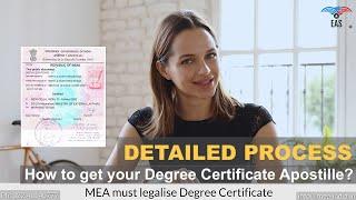 How to get your Degree Certificate Apostille in India? | What are the process time & cost? | MEA