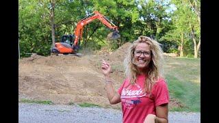 #861 Stripping Top Soil with Ease, Kubota KX-080 Excavator on Hobby Garage Build Site