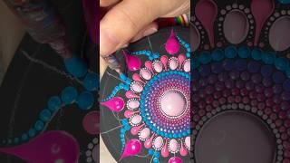 Dot mandala stone painting process #mandala #art #dotart