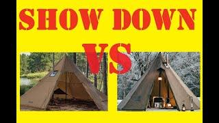 SHOWDOWN  FireHiking 4-8 Person TIPI -VERSUS- OneTigris RockFortress #HotTent #hottentcamping