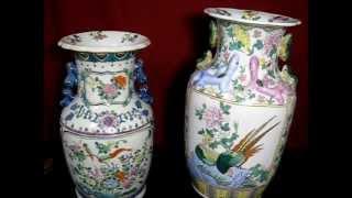 14" antique porcelain vases from 'Qing' Dynasty, China