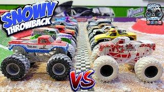 Toy Diecast Monster Truck Racing Tournament | Snowy Winter Throwback | Series #8  Series #15