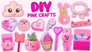 12 DIY PINK CRAFTS - School Supplies - Keychain Idea - Room Decor and more...