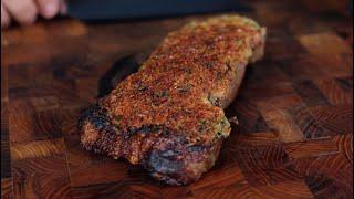 I made a Crispy onion and Cheese Crusted Steak!