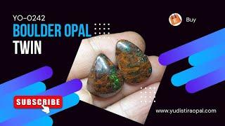 Boulder Opal Twin YO-0242 From Yudistira Opal Gemstones