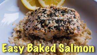 Easy Baked Salmon Recipe with lemon and garlic | Papay Bread ATBP